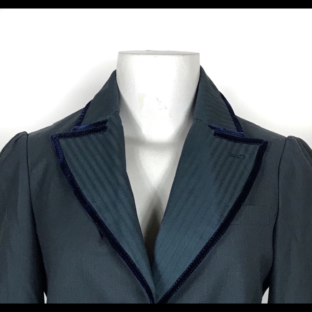 Marc Jacobs Blazer Size 2 Coat Velvet Trim Jacket Career Classic Coat Winter - Picture 2 of 8